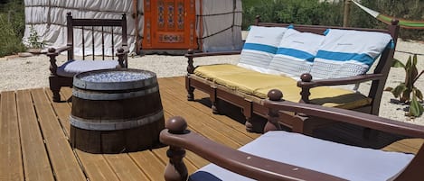 View of the Yurt from your private decking area
