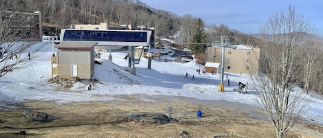 View from balcony, right on the slope.