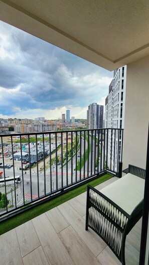 Enjoy your morning coffee on the beautiful balcony.