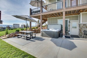 Exterior | Patio | Hot Tub | Outdoor Dining | Lake Views