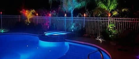 Outstanding pool at night!