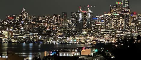 Rooftop and Master Bedroom has this stunning night view of City and Union Lake