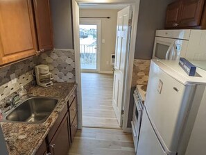 The kitchen is easily accessible