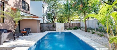 Beautiful blue pool! Perfect for cooling off in the heat