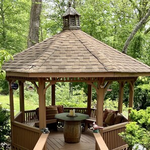 The Gazebo overlooks Richland Creek and will be a gathering spot of your stay.