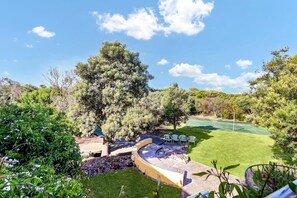 View from rear balcony over the rear yard.