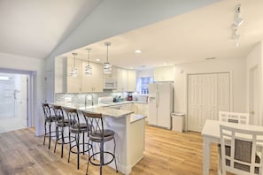 Kitchen & Dining Area | Pet Friendly w/ Fee