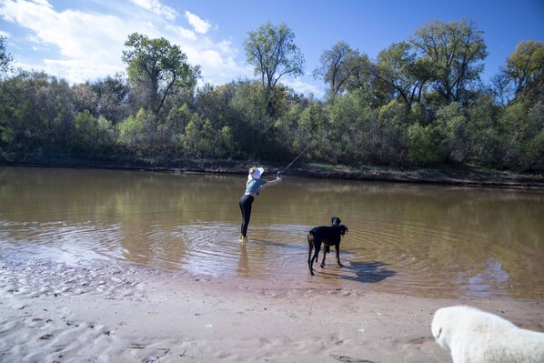 Enjoy fishing at the Red River- a 5 minute walk from the clubhouse!