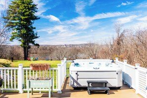 Outdoor Hot Tub - 7 seating options all year round! Hot Tub Time Machine anyone?