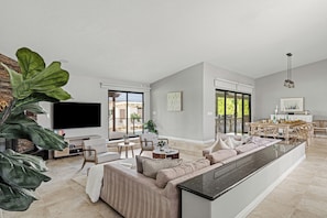 Spacious and modern living room.