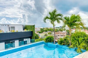 The rooftop pool & lounge area is a perfect spot to hang out between beach trips