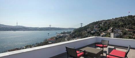 The terrace with amazing Bosphorus view