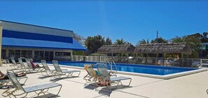 There are pool chairs all around. Plus we have a few beach chairs for our guests