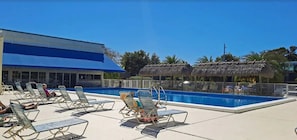 There are pool chairs all around. Plus we have a few beach chairs for our guests
