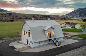 Drone view of the Lava Barn