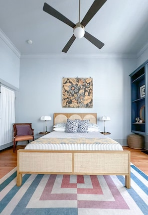 North Star - Main Bed Chamber. Luxe bedding and designer furniture & finishes, blended with vintage character.