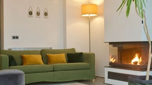 This fireplace is a very special option – highly unusual in Istanbul apartments.