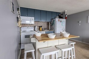 The kitchen is a great place to prepare a snack, a gourmet meal, or anything in between!