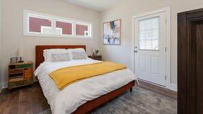 Master bedroom with access to back patio.