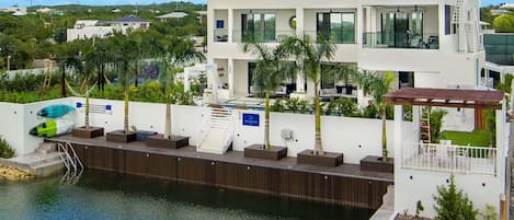 View of villa and private dock from Arthur Canal