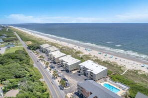 Aerial of Oak Island Beach Villas / Overlooking the Ocean