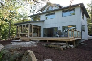 View of front, deck and Muskoka room