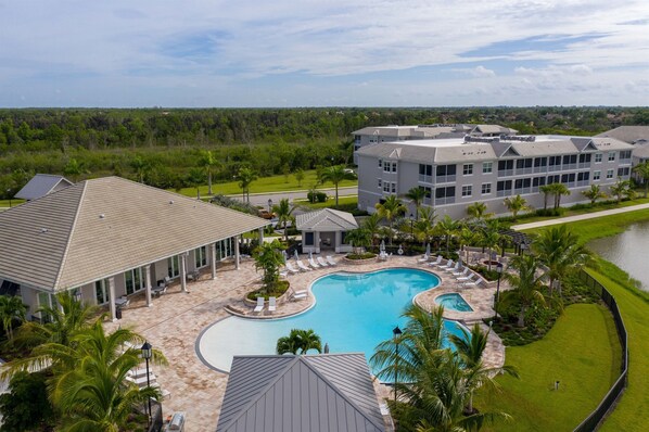 Condo is corner unit second floor by pool