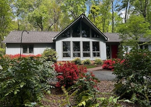Front of house in spring