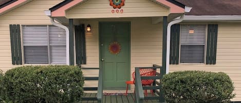 Front Door and sitting porch