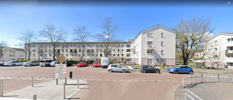 Street view, parking, building view