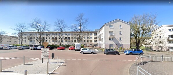 Street view, parking, building view