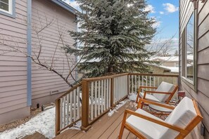 Enjoy the fresh air while lounging in the private yard.