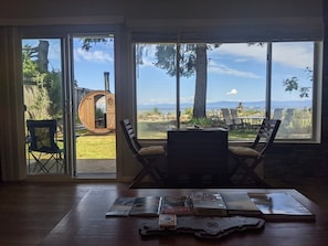 View from the living room looking out to the ocean 