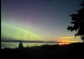 Backyard views 
Moonrise and northern lights 
Overlooking the Georgia Straight