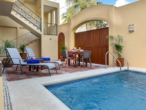 CCT1 pool 18 - Beautiful Hacienda style gate separates you from the street.