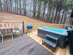 Brand new 4 person hot tub and deck. 