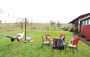 Plenty of wood provided for the outdoor fire pit.
