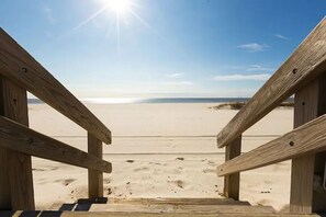 Miles of white sandy beaches are just two blocks away.