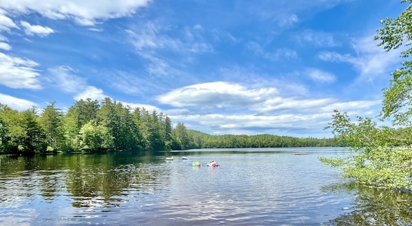 Vacationland Retreat has 100 ft of private access to the pristine 70 acres pond