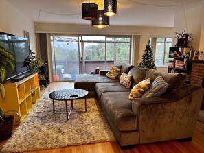 Main living area with access to back deck