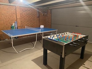 Games Room with Table Tennis Table an Foose Ball Table