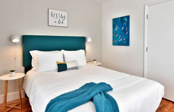 Modern cozy bedroom retreat...