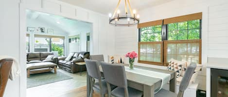 Eat-in kitchen with built in bench seating.