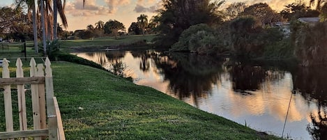 Backyard View of lake and Sandpiper Bay Resort Golf Course.