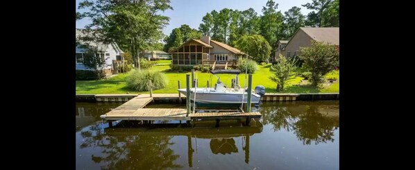 View from the canal of the home.