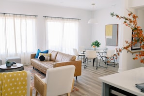 Open living and dining areas
