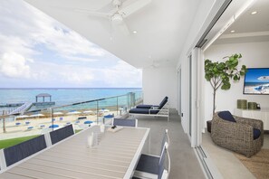 Walk-out access from the living area onto the balcony.