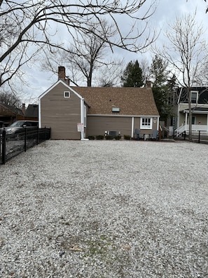 Plenty of gated parking behind the house on Riverside Drive.