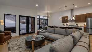 Great room looking into dining room and kitchen