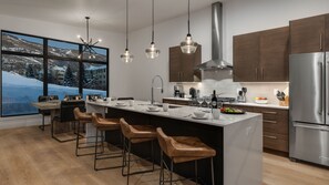 Kitchen with bar seating